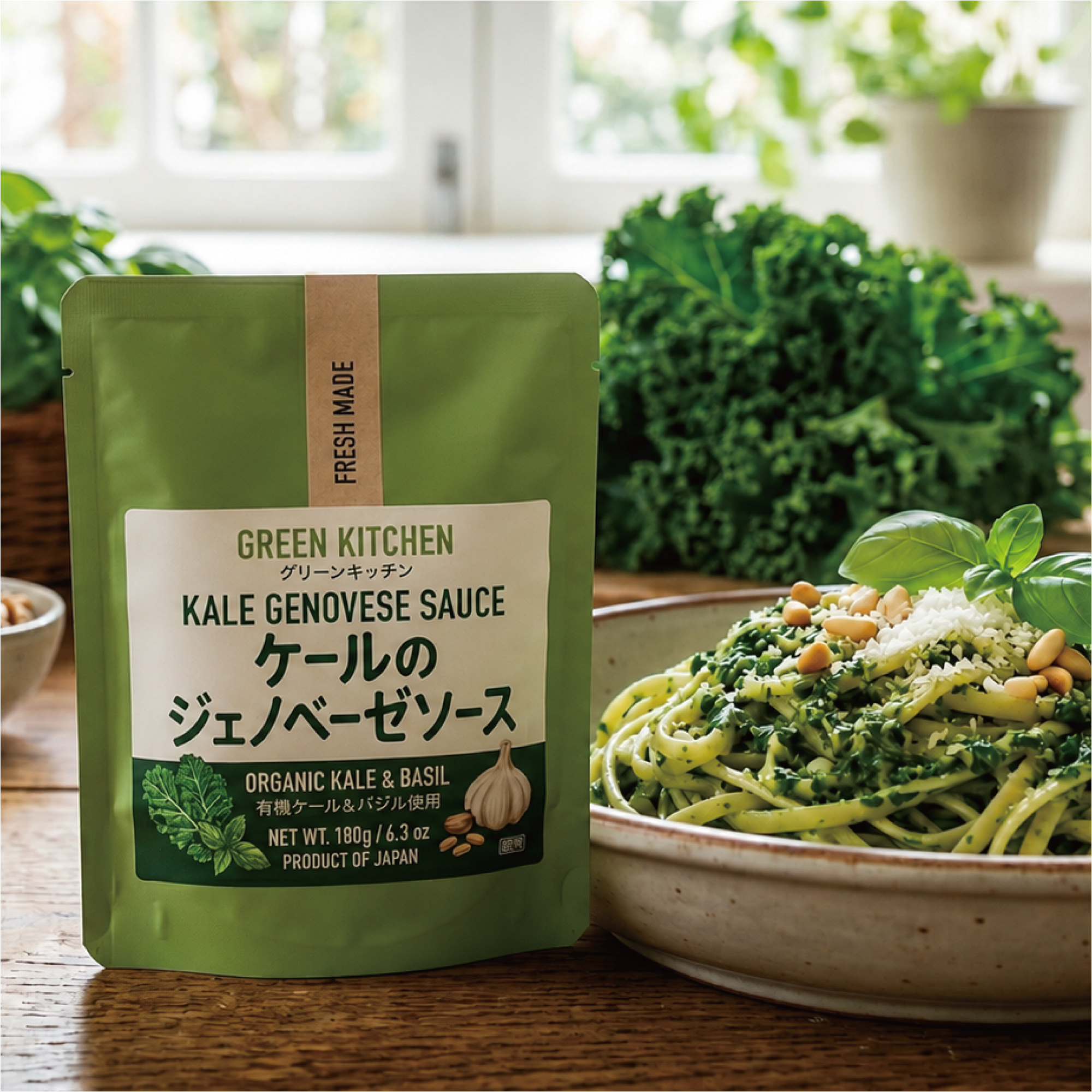 ケールのジェノベーゼソースレトルト